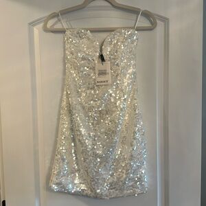 Bardot White Sequin Cocktail Dress